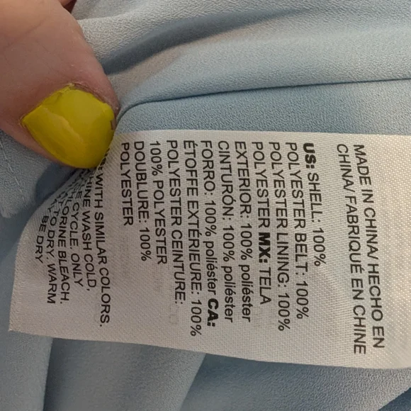 White House Black Market Blue and Yellow High Low Dress - Picture 6 of 8